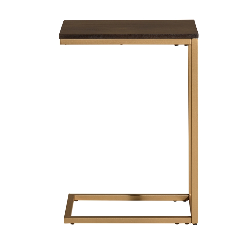 Carolina Classics Aggie Wood Computer Tray Table in Elm and Gold