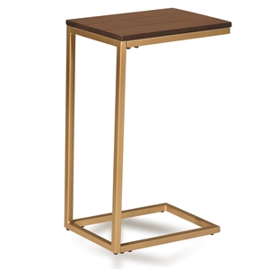Carolina Classics Aggie Wood Computer Tray Table in Elm and Gold