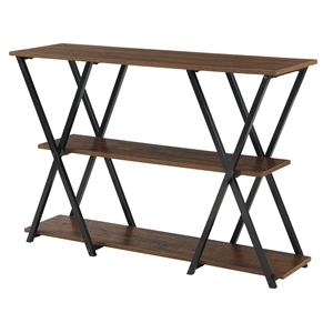 carolina classics dowell metal console table in elm and black