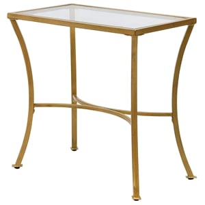 Carolina Classics Palin Glass Top Accent Table in Antique Gold