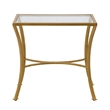 Carolina Classics Palin Glass Top Accent Table in Antique Gold