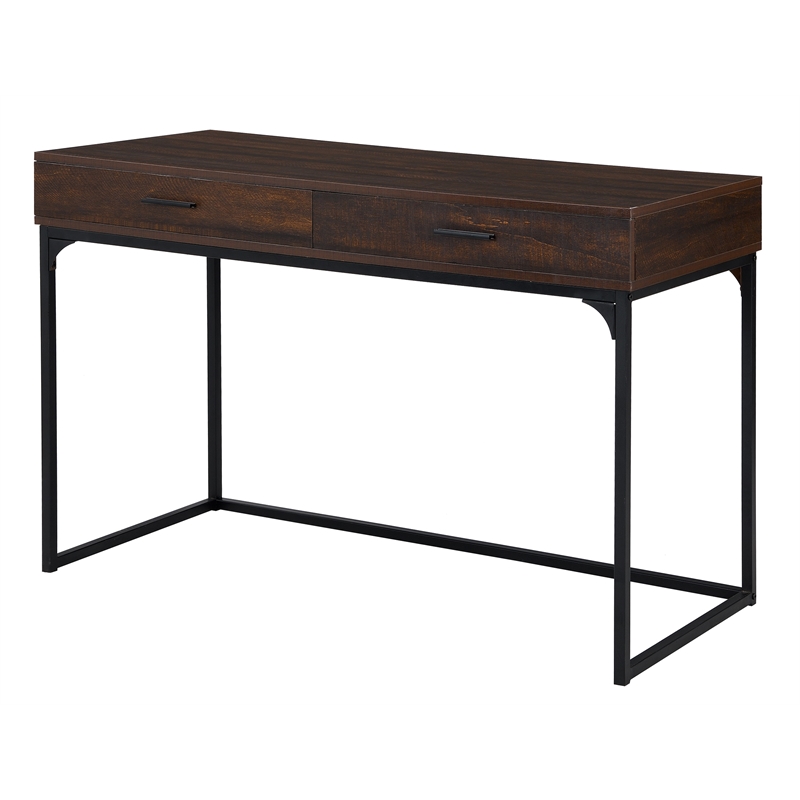 Carolina Classics Horatio Metal Computer Desk with Drawers in Elm and