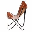 Carolina Classics Monroe Leather Butterfly Chair in Brown and Black