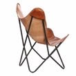 Carolina Classics Monroe Leather Butterfly Chair in Brown and Black