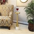 Carolina Classics Barclay Marble and Metal Small Drink Table in Gold