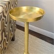 Carolina Classics Barclay Marble and Metal Small Drink Table in Gold