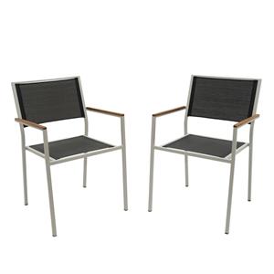 Carolina Classics Braylee Patio Chair in Black (Set of 2)