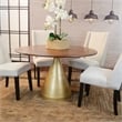 Carolina Classics Gio Pedestal Dining Table in Elm/Gold