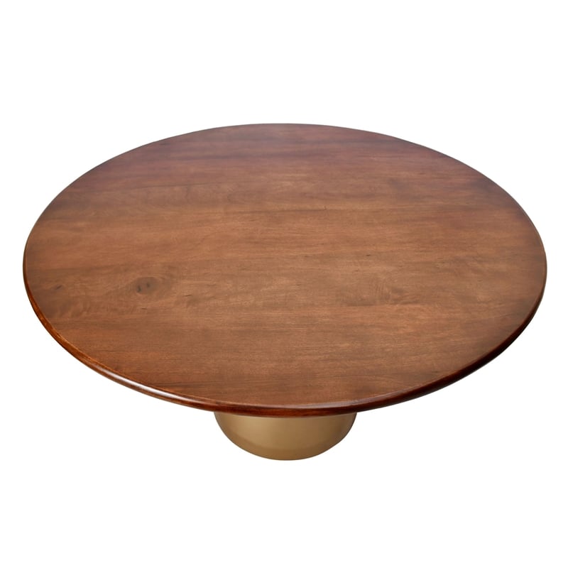 Carolina Classics Gio Pedestal Dining Table in Elm/Gold