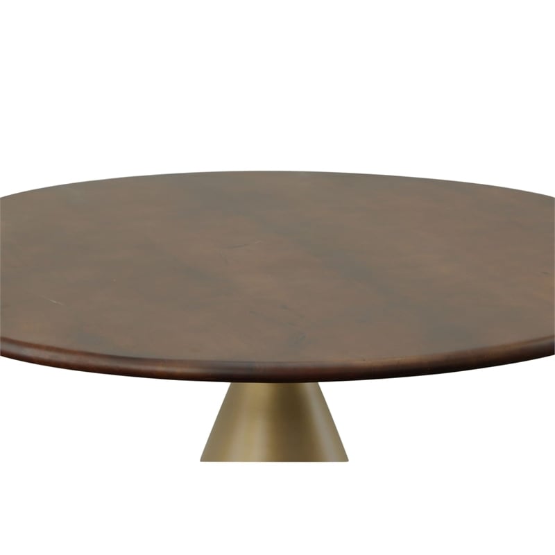 Carolina Classics Gio Pedestal Dining Table in Elm/Gold