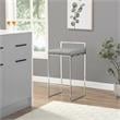 Carolina Classics Lucien 25.25 In Upholstered Counter Stool in Soft Gray/Chrome