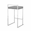 Carolina Classics Lucien 25.25 In Upholstered Counter Stool in Soft Gray/Chrome