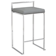 Carolina Classics Lucien 25.25 In Upholstered Counter Stool in Soft Gray/Chrome