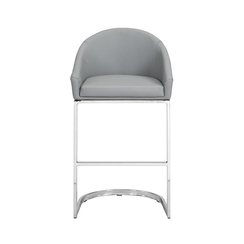 Carolina Classics Torano 26 In Upholstered Counter Stool in Gray/Chrome
