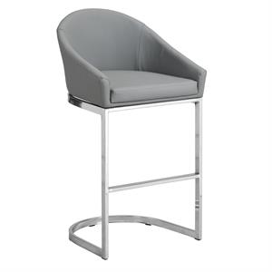 carolina classics torano 26 in upholstered counter stool in gray/chrome