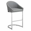 Carolina Classics Torano 26 In Upholstered Counter Stool in Gray/Chrome
