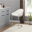 Carolina Classics Torano 26 In Upholstered Counter Stool in White/Chrome