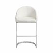 Carolina Classics Torano 26 In Upholstered Counter Stool in White/Chrome