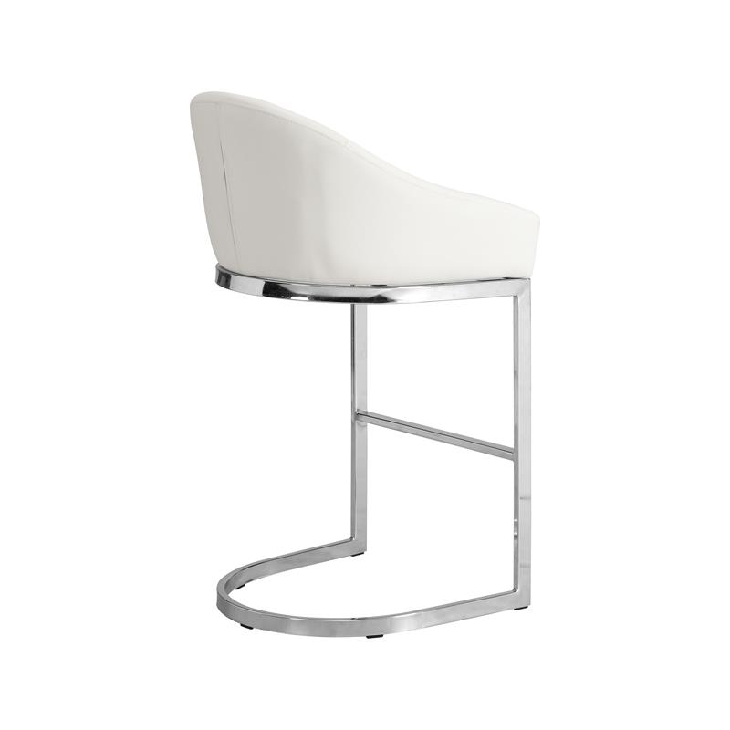 Carolina Classics Torano 26 In Upholstered Counter Stool in White/Chrome