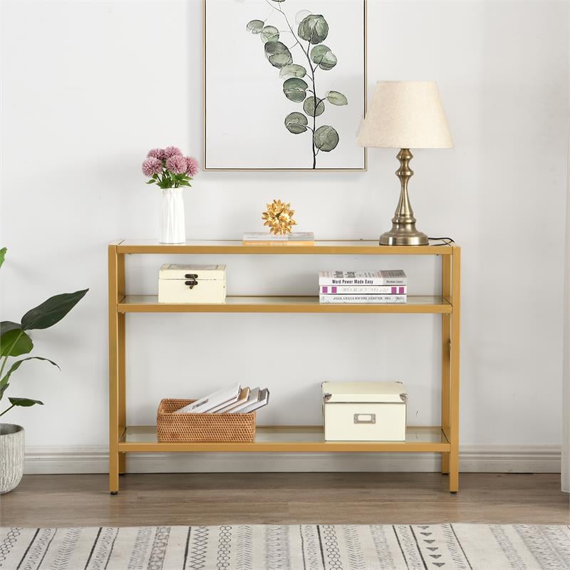 Carolina Classics Chrysalis 3 Tier Gold Console in Gold