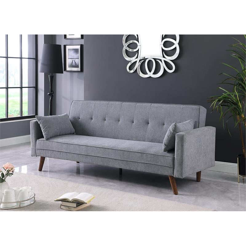 Carolina Classics  Evelina Convertible Sleeper Sofa with Pillows in Gray