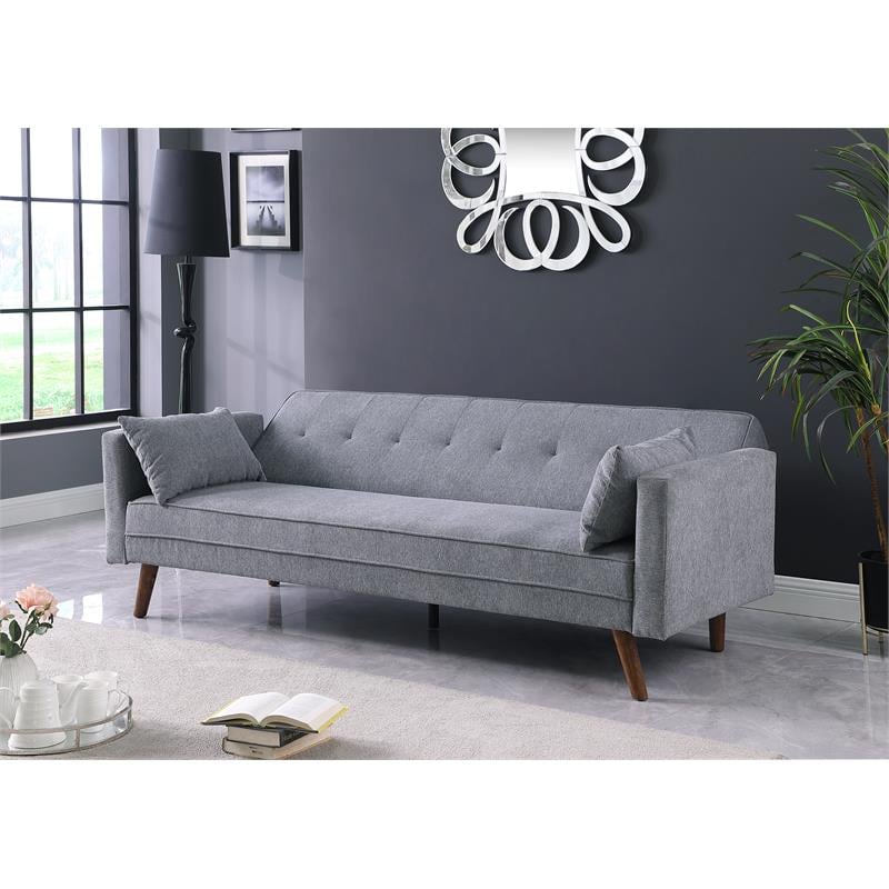 Carolina Classics  Evelina Convertible Sleeper Sofa with Pillows in Gray