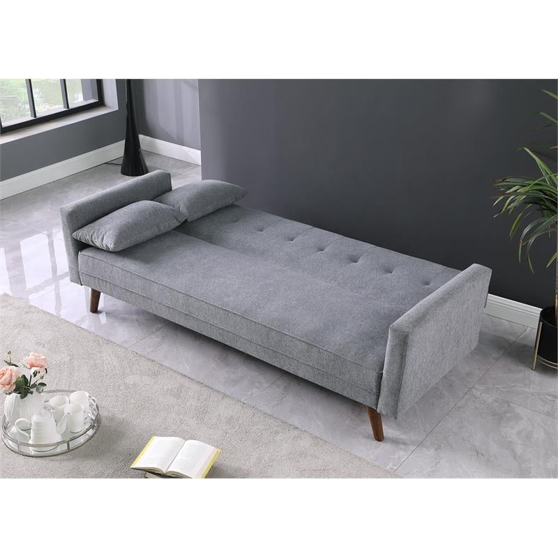 Carolina Classics  Evelina Convertible Sleeper Sofa with Pillows in Gray