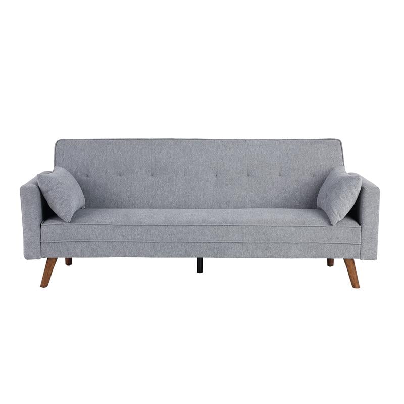 Carolina Classics  Evelina Convertible Sleeper Sofa with Pillows in Gray
