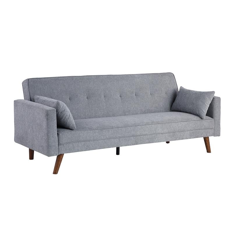 Carolina Classics  Evelina Convertible Sleeper Sofa with Pillows in Gray