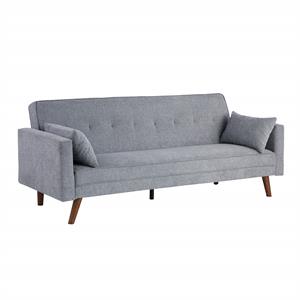 carolina classics  evelina convertible sleeper sofa with pillows in gray