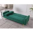 Carolina Classics  Siena Velvet Convertible Sleeper Sofa with Pillows in Green