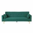 Carolina Classics  Siena Velvet Convertible Sleeper Sofa with Pillows in Green