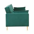 Carolina Classics  Siena Velvet Convertible Sleeper Sofa with Pillows in Green