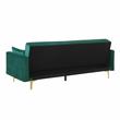 Carolina Classics  Siena Velvet Convertible Sleeper Sofa with Pillows in Green