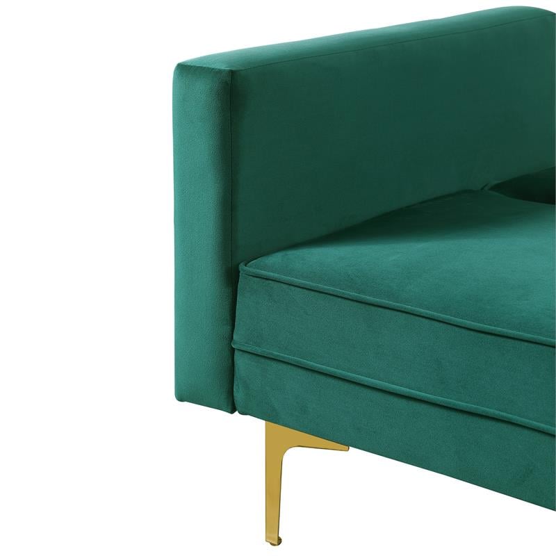 Carolina Classics  Siena Velvet Convertible Sleeper Sofa with Pillows in Green