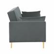 Carolina Classics  Siena Velvet Convertible Sleeper Sofa with Pillows in Gray