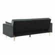 Carolina Classics  Siena Velvet Convertible Sleeper Sofa with Pillows in Gray