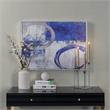 Carolina Classics Circle Abstract Wall Art 24 x 32 with Silver Frame in Blue