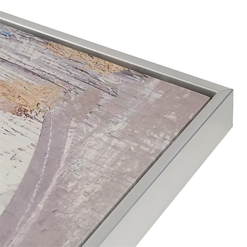 Carolina Classics Circle Abstract Wall Art 36 x 47 with Silver Frame in Blue