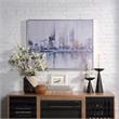 Carolina Classics Cityscape Abstract Wall Art 24 x 32 with Silver Frame in Teal
