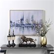 Carolina Classics Cityscape Abstract Wall Art 30 x 39 with Gold Frame in Teal