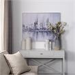 Carolina Classics Cityscape Abstract Wall Art 24 x 32 with Silver Frame in Teal