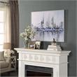 Carolina Classics Cityscape Abstract Wall Art 24 x 32 with Silver Frame in Teal