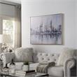 Carolina Classics Cityscape Abstract Wall Art 36 x 47 with Gold Frame in Teal