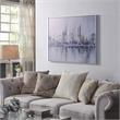 Carolina Classics Cityscape Abstract Wall Art 36 x 47 with Silver Frame in Teal