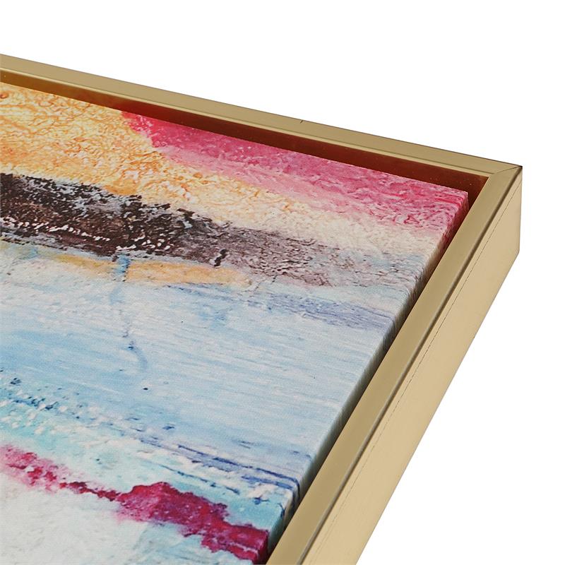 Carolina Classics Rainy Forest Abstract Wall Art 24 x 32 with Gold Frame