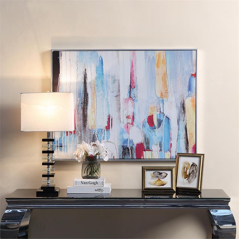 Carolina Classics Rainy Forest Abstract Wall Art 24 x 32 with Silver Frame