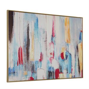 Carolina Classics Rainy Forest Abstract Wall Art 36 x 47 with Gold Frame
