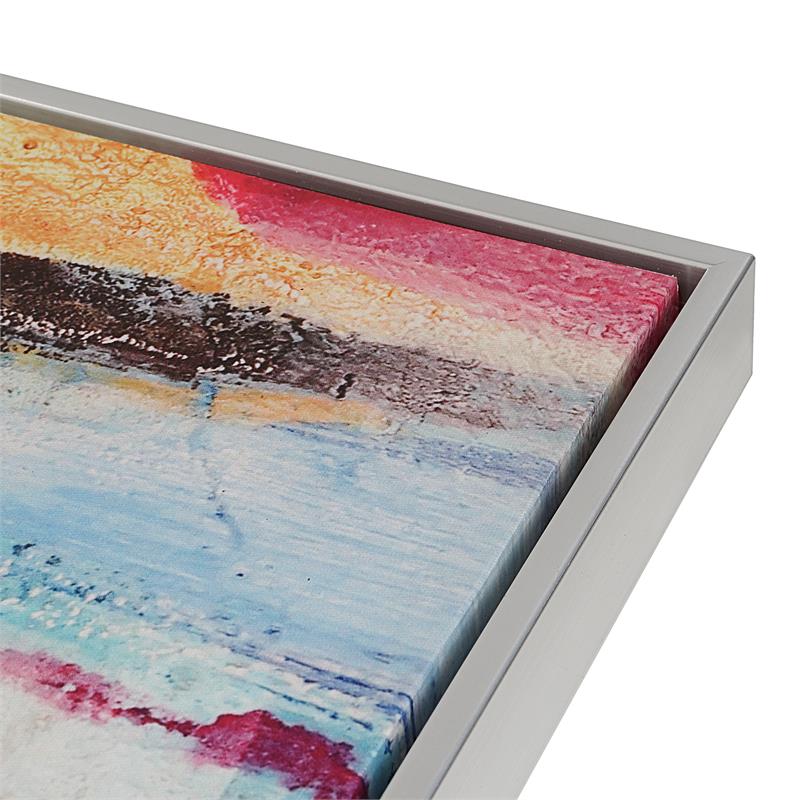Carolina Classics Rainy Forest Abstract Wall Art 36 x 47 with Silver Frame