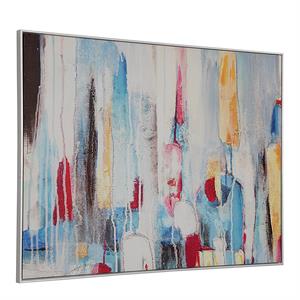 Carolina Classics Rainy Forest Abstract Wall Art 36 x 47 with Silver Frame